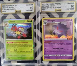 Pokemon Graded Slabs AGS Certified Ledian & Gengar 10 Gem Mint - Image 1
