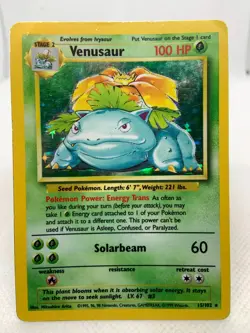 Venusaur 15/102 Holo Rare Base Set 1999 Unlimited Pokemon TCG - Image 2