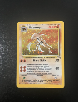 1999 Pokemon TCG Fossil Unlimited #9/62 Kabutops Holo Rare Moderately Played - Image 1