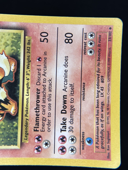 1999 TCG Pokemon #23/102 Arcanine Base Set Non Holo Unlimited Uncommon - Image 3