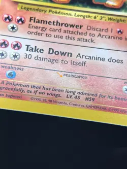 1999 TCG Pokemon #23/102 Arcanine Base Set Non Holo Unlimited Uncommon - Image 4