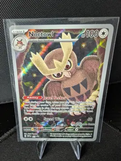 Pokemon TCG Noctowl SVP 141 Pokemon Center Stamp Black Star Promo NM - Image 1