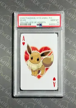 Pokemon PSA 10 Eevee Yellow-Ace Of Hearts 10Th Anniversary Poker 2006 Japanese - Image 2