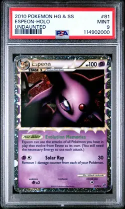 2010 POKEMON UNDAUNTED ESPEON PRIME #81 ULTRA RARE PSA 9 MINT #114902000 - Image 1
