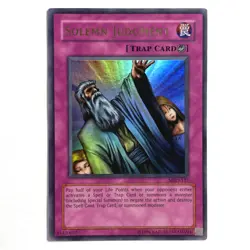 Solemn Judgment LP Ultra Rare MRD-127 Unlimited Yu-Gi-Oh! TCG See Photos - Image 1