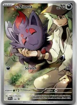 N's Zorua SVP 189 Promo Pokemon Card NM - Image 1