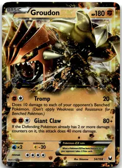 Groudon EX 54/108 Dark Explorers Pokemon Card NM - Image 1