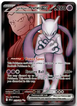 Team Rocket's Mewtwo ex 213/182 SV10: Destined Rivals Pokemon Card NM - Image 1