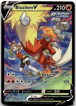 Blaziken V TG14/TG30 SWSH12: Silver Tempest Trainer Gallery Pokemon Card NM - Image 1