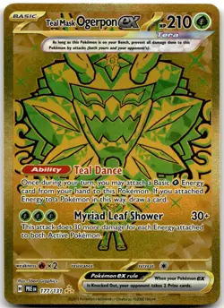Teal Mask Ogerpon ex 177/131 SV: Prismatic Evolutions Pokemon Card NM - Image 1