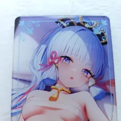 Ayaka Ribbon Shiny Thick Acrylic Trading Card Anime Waifu Bookmark NEW - Image 2
