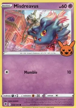 Misdreavus 058/189 - Common - Trick or Trade 2022 Pokemon Card - Image 1