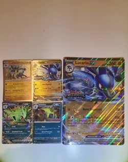 Prismatic Evolutions Stamped Collection Lucario & Tyranitar Promos + Jumbo Card - Image 1
