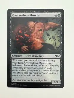 Overzealous Muscle Foil MTG Magic the Gathering Card NM Near Mint OTJ - Image 1
