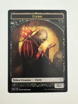 Cleric 004 Token MTG Magic the Gathering Card NM Near Mint DOM - Image 1