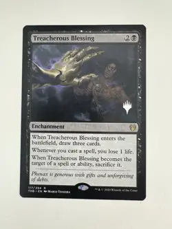 Treacherous Blessing Promo Planeswalker Stamp MTG Magic Gathering Card Mint THB - Image 1