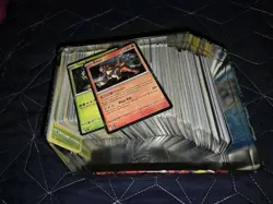 Pokemon Large Tin Full of Bulk Cards Mixed Holos And Non Violet/Sword & Shield - Image 1
