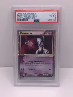 Mewtwo EX 2003 Pokemon EX Ruby & Sapphire Holo Rare #101 PSA 4 VG-EX - Image 1