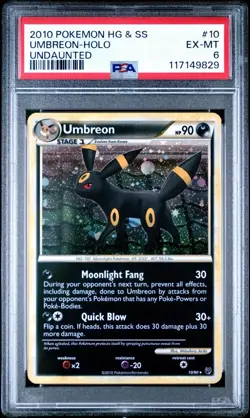 Pokemon Umbreon 10/90 Undaunted Holo PSA 5 - Image 1