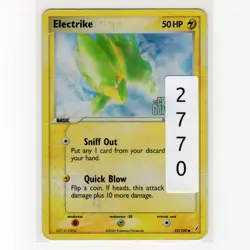 Pokemon TCG Electrike 52/100 EX Crystal Guardians Reverse Holo Card EN-HP 2006 - Image 3