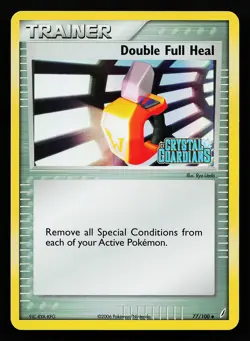 Double Full Heal 77/100 Reverse Holo EX Crystal Guardians Pokemon Card - Image 1