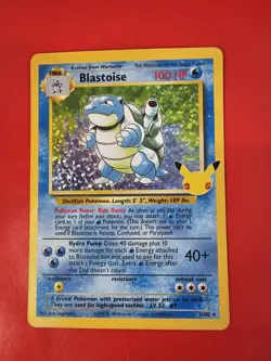Pokemon TCG Card Blastoise 2/102 Celebrations 25th Anniversary Holo NM-M - Image 3