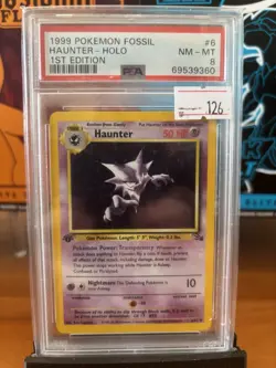 1999 Pokemon Fossil 1st Edition /62 Haunter Holo Rare #6 PSA 8 NM New Cert! - Image 1
