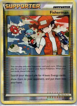 Pokemon TCG Fisherman 92/123 HeartGold & SoulSilver Reverse NM - Image 1