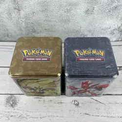 Lot Of 2 - Pokemon TCG 2024 Q1 Stacking Tin 3 Booster Packs and Stickers - Image 2