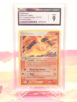 2005 Pokemon EX Unseen Forces: Typhlosion (Reverse Holo) #17/115 CGC 9 MINT - Image 3