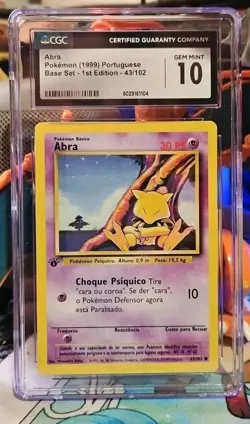 ABRA 1ST EDITION POKEMON Portuguese 1999 43 CGC 10 Vintage TCG - Image 1