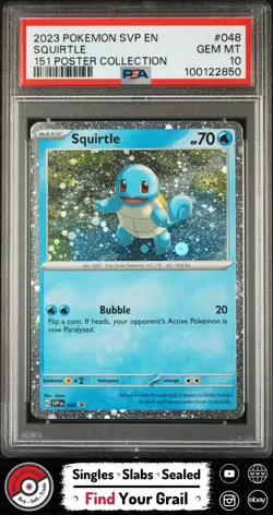 PSA 10 GEM MT Squirtle 151 Poster Collection #048 2023 Pokemon Black Star Promo - Image 1