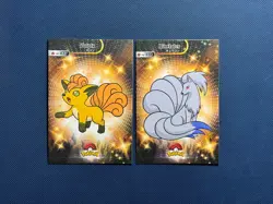 Pokemon Database Shiny Set Vulpix Ninetales Shiny Sparkle Holo Set Of 2 - Image 1