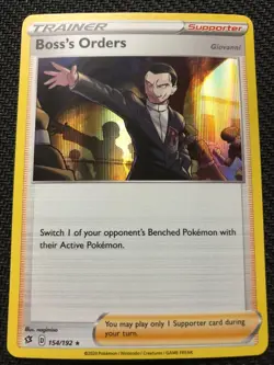 Pokemon : SWSH REBEL CLASH BOSS'S ORDERS 154/192 RARE HOLO - Image 1
