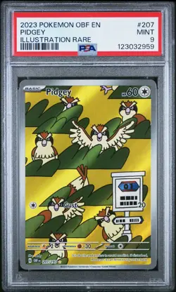2023 POKEMON OBSIDIAN FLAMES EN PIDGEY/PIDGEOTTO/PIDGEOT SEQUENTIAL SET PSA 9 - Image 2