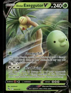 Alolan Exeggutor V 005/078 Ultra Rare Holo NM Pokemon Pokemon GO - Image 1
