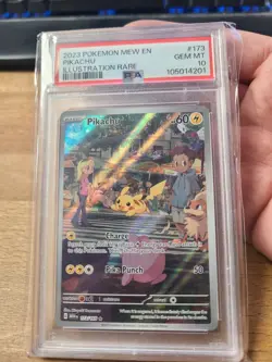 2023 POKEMON MEW EN-151 ILLUSTRATION RARE #173 PIKACHU PSA 10 - Image 1
