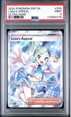 2024 POKEMON SSP EN-SURGING SPARKS ULTRA RARE #234 LISIA'S APPEAL PSA 9 - Image 1