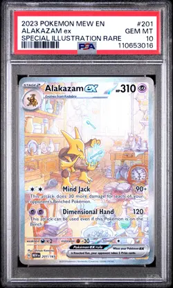 2023 POKEMON MEW EN-151 SPECIAL ILLUSTRATION RARE #201 ALAKAZAM EX PSA 10 - Image 1