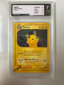 Rare Pokemon Card - Raichu 27/144 Skyridge 2003 Non-Holo Rare, TFG Grade 7 - Image 1