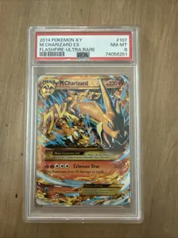 Pokemon Mega M Charizard EX 2014 XY Flashfire TCG Card PSA 8 - Image 1