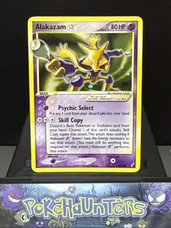 Pokemon Card Alakazam Gold Star 99/100 EX Crystal Guardians Holo Light Play - Image 1