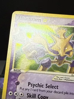 Pokemon Card Alakazam Gold Star 99/100 EX Crystal Guardians Holo Light Play - Image 3