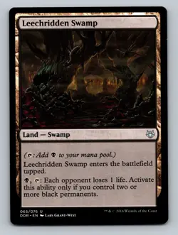 Leechridden Swamp #65 Duel Decks: Nissa vs. Ob Nixilis Near Mint or Better - Image 1