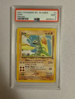 2001 Pokemon - Onix Non Holo - Southern Islands Promo 3/18 - PSA 9 Mint! WOTC - Image 1