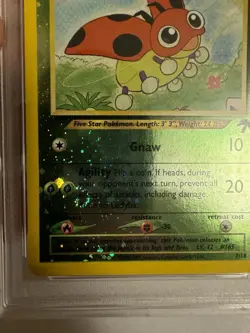 2001 Pokemon Ledyba Reverse Holo SWIRL Southern Islands Promo 7/18 - PSA 9 Mint! - Image 2