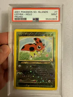 2001 Pokemon Ledyba Reverse Holo SWIRL Southern Islands Promo 7/18 - PSA 9 Mint! - Image 3