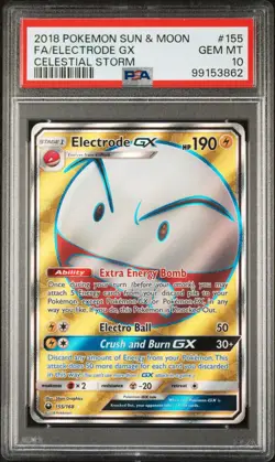 PSA 10 GEM MINT Electrode GX 155/168 Celestial Storm Full Art Ultra Rare Pokemon - Image 1