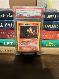 2000 POKEMON GYM HEROES #1 BLAINE'S MOLTRES HOLO PSA 6 - Image 2