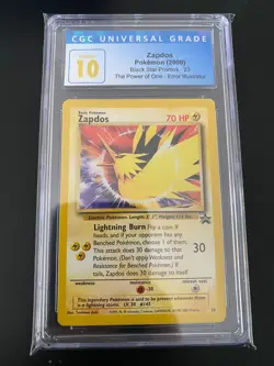 2000 Pokemon Black Star Promo - CGC 10 Pristine Zapdos Aoki Error #23 - Image 1